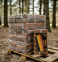 NovaLenha Briquetas de Madera Premium - Palet 96 Packs x 9 kg Alto Poder Calorífico