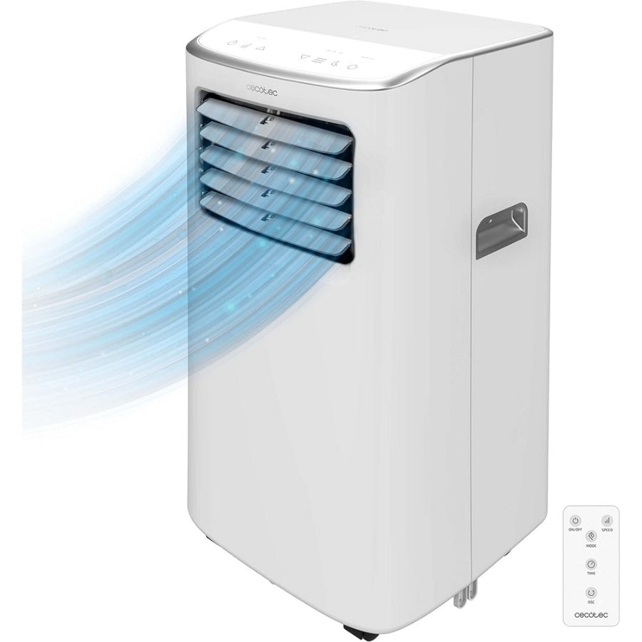 Cecotec ForceClima 7400 Soundless — detalle panel control digital mando remoto