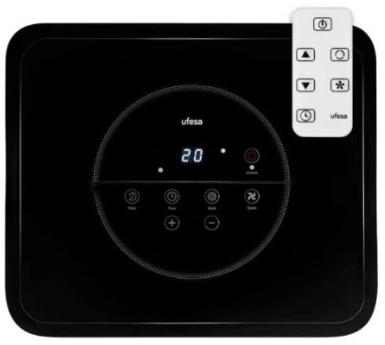 Ufesa Alaska 7 7000 BTU — detalle panel control especificaciones tecnicas mando remoto